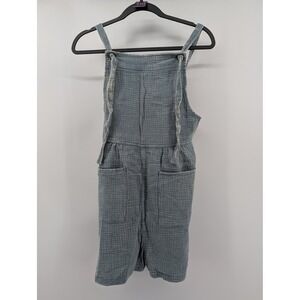 Zenana Romper Women  Blue Gray Gauze Cotton Tie Strap Large